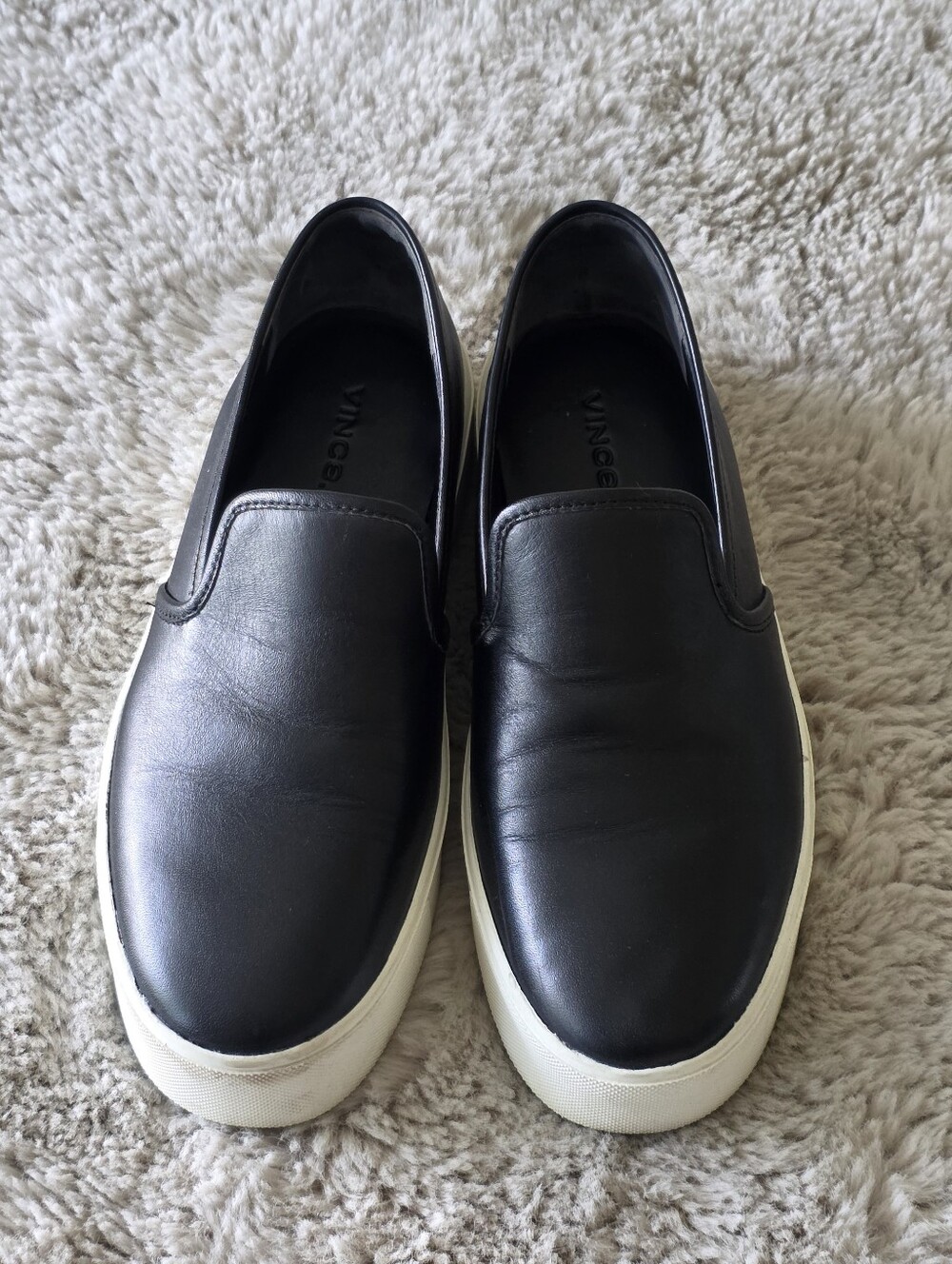 Vince Black Brenden Leather Slip On Sneakers Women’s 7.5 EU 37.5